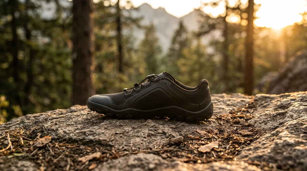 Vivobarefoot Primus Trail sobre roca en sendero de montaña