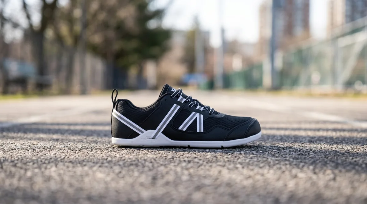 Xero Shoes Prio sobre pista de atletismo al aire libre