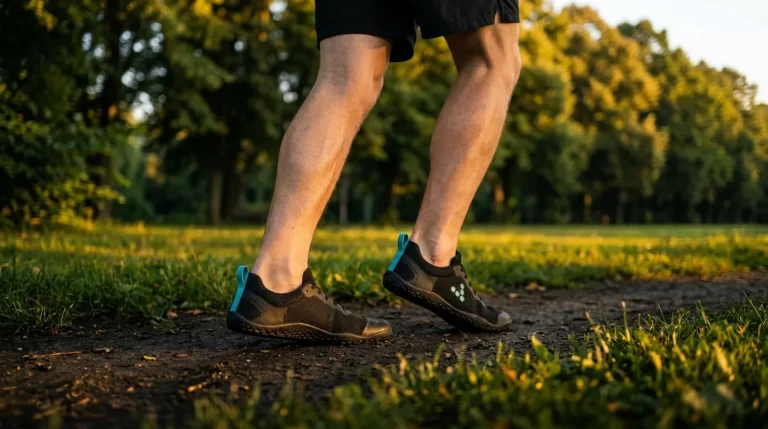 zapatillas barefoot para correr en un camino de tierra